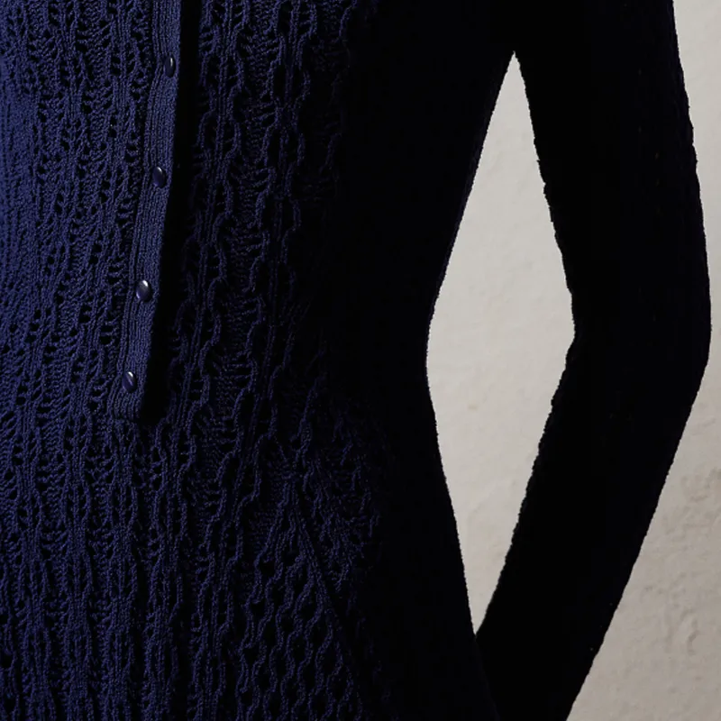 Polo Ralph Lauren SS24 Long-Sleeved Dresses Women's Dark Blue-5