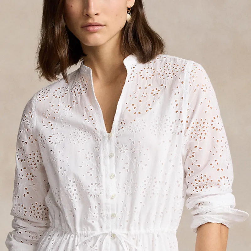 Polo Ralph Lauren Eyelet Cotton Maxi Dress-2