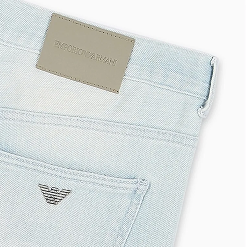 EMPORIO ARMANI J16 Slim Fit Bleached Denim Jeans-4