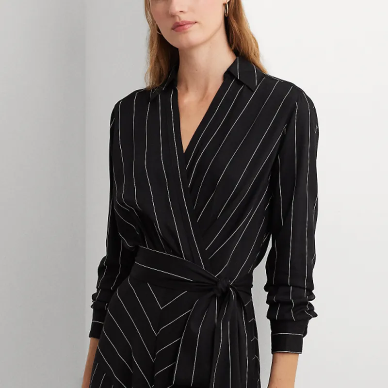 Polo Ralph Lauren SS24 Long Sleeved Dress Women's Black-3