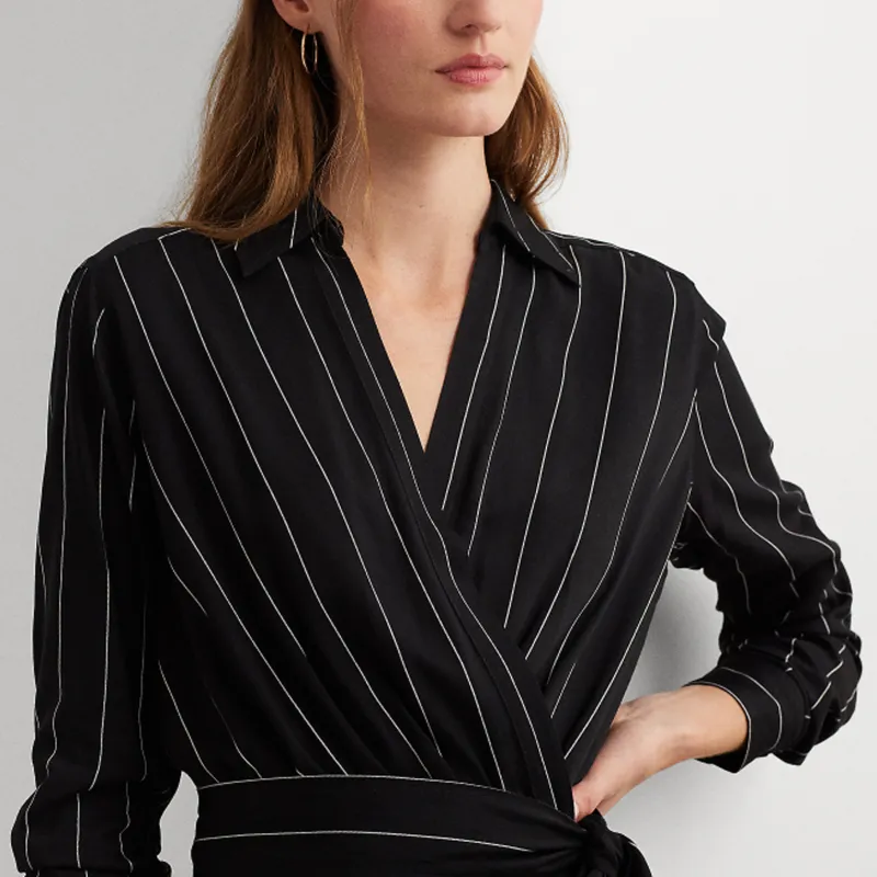 Polo Ralph Lauren SS24 Long Sleeved Dress Women's Black-5
