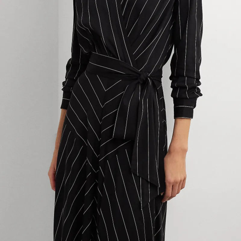 Polo Ralph Lauren SS24 Long Sleeved Dress Women's Black-4