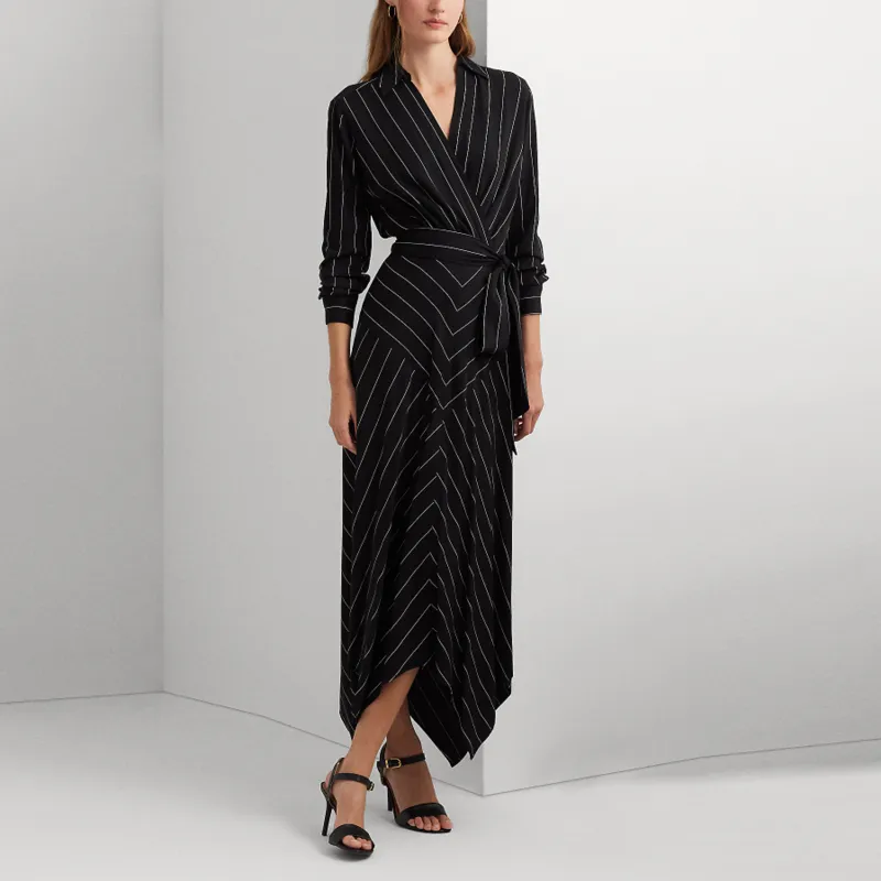 Polo Ralph Lauren SS24 Long Sleeved Dress Women's Black-1