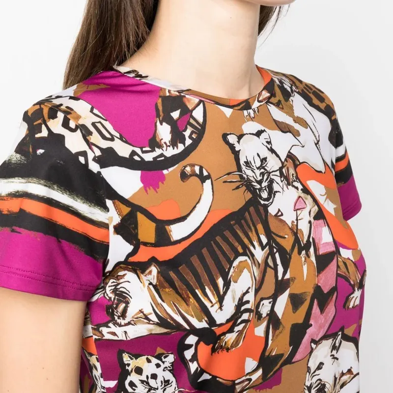 Roberto Cavalli Chetah print Short sleeve T shirt-4