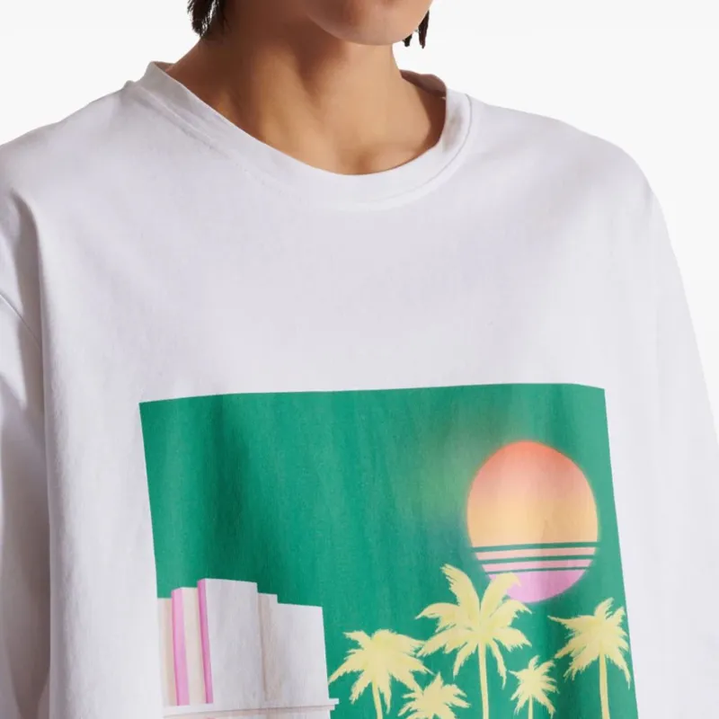 BALMAIN Postcard Printed Loose T Shirt-5