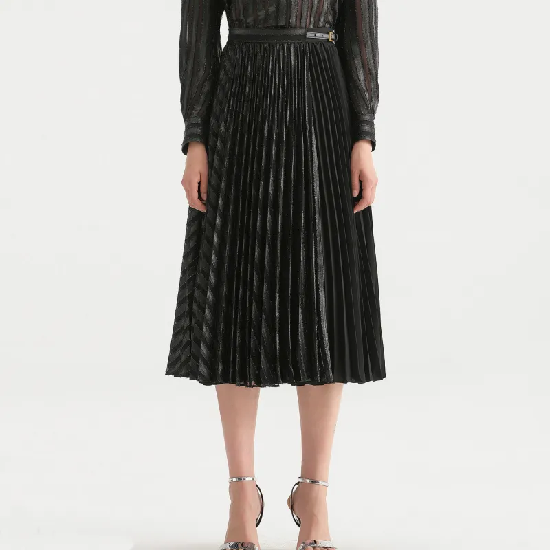 KARL LAGERFELD Casual Long Skirt Women's Black-4