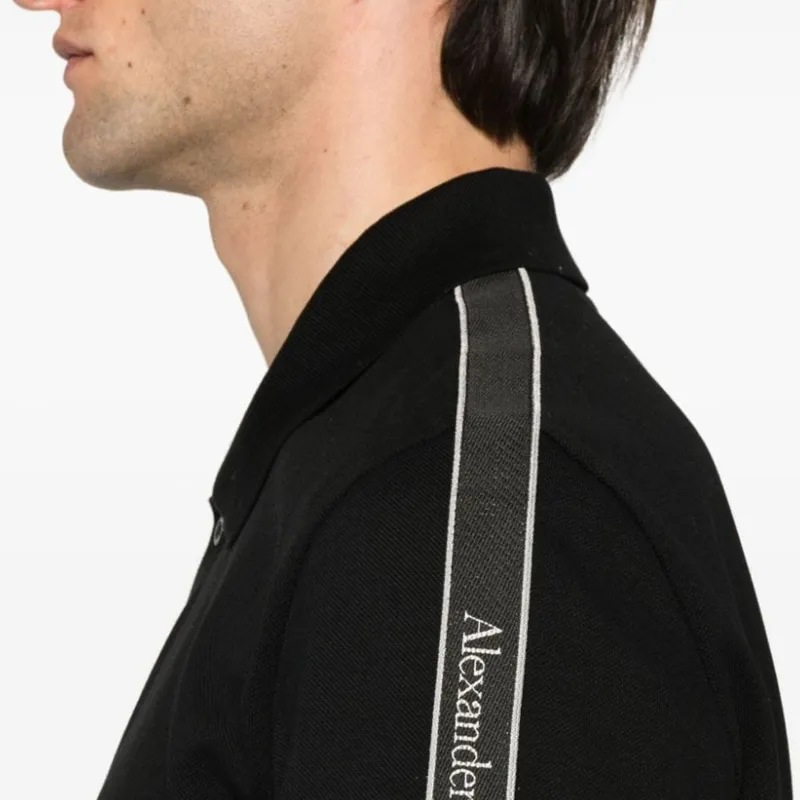 Alexander McQueen Logo tape Cotton Polo Shirt-1
