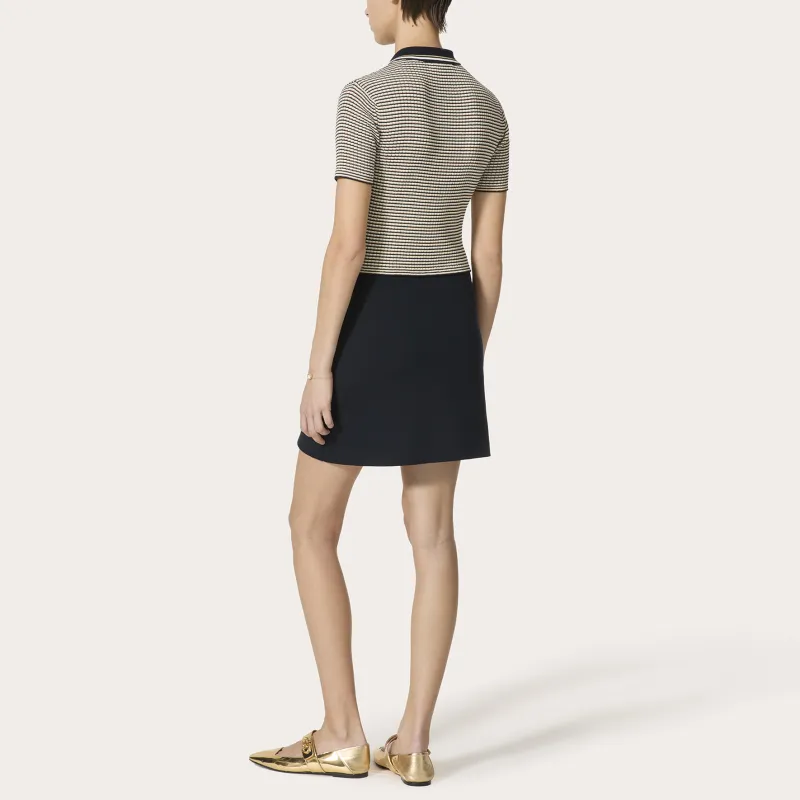 Valentino Striped Short Sleeved Polo Dress-2