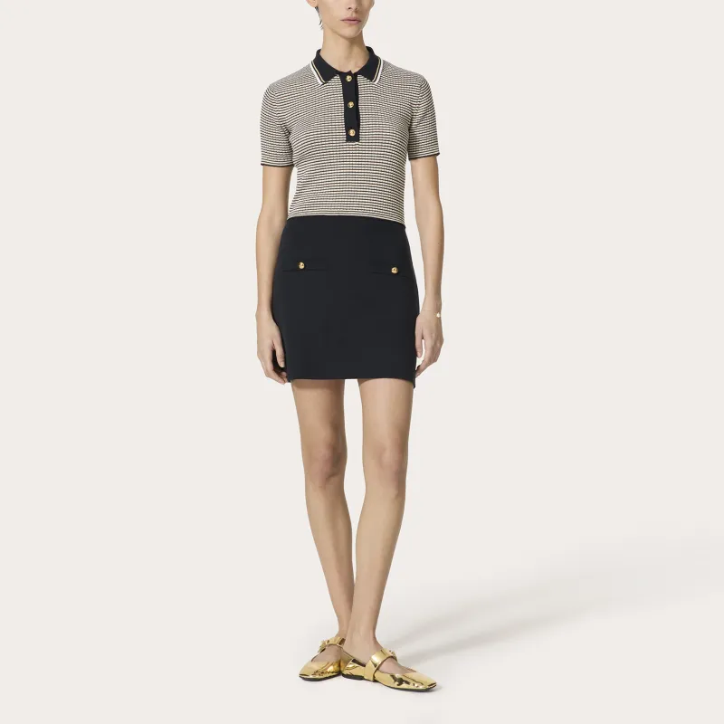 Valentino Striped Short Sleeved Polo Dress-1