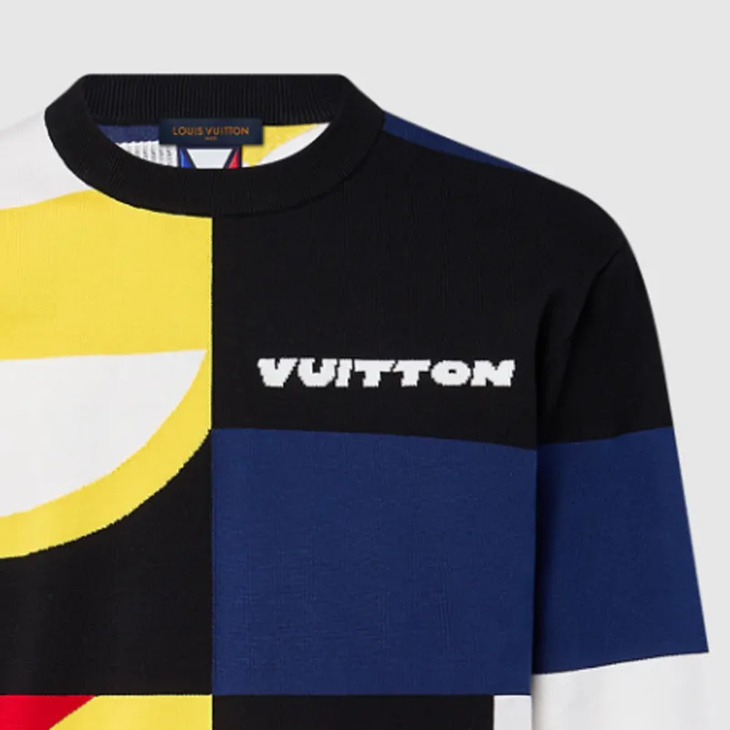 LOUIS VUITTON Jacquard Cotton Knit Crewneck-5