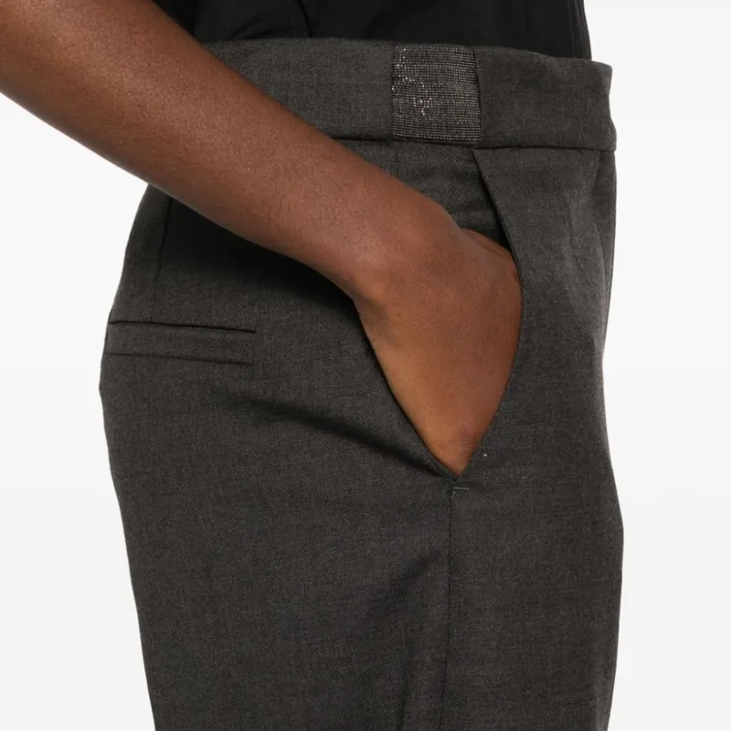 Brunello Cucinelli Monili Chain Detailed Tailored Trousers-4