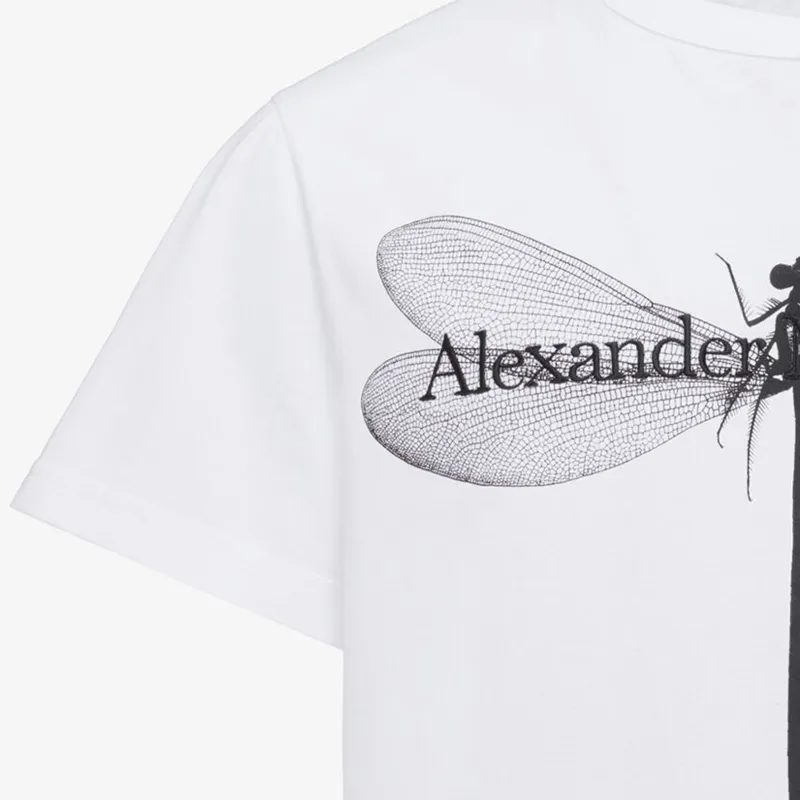 Alexander McQueen Dragon Fly Printed Crewneck T Shirt-5