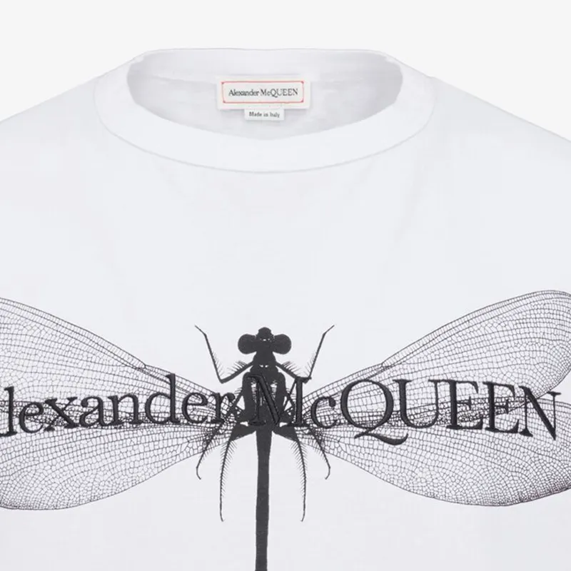 Alexander McQueen Dragon Fly Printed Crewneck T Shirt-6