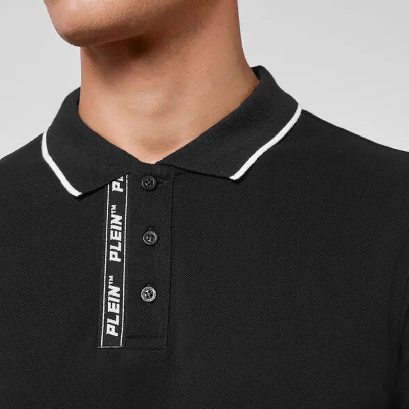 PHILIPP PLEIN Logo tape Detail Polo Shirt-4