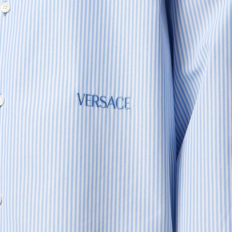 VERSACE Seashell Baroque Striped Buttoned Shirt-2