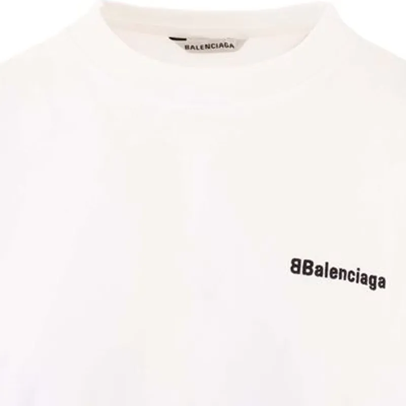Balenciaga T Shirt Loose Fit Style Men's White-5