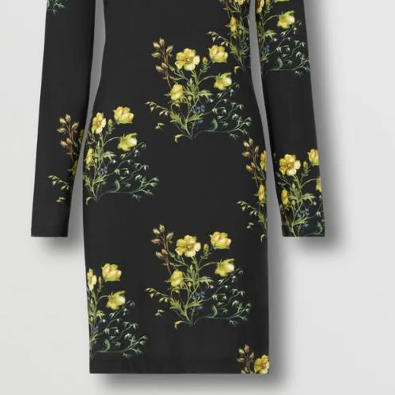 Burberry Long Sleeved Dress Women's Black-5