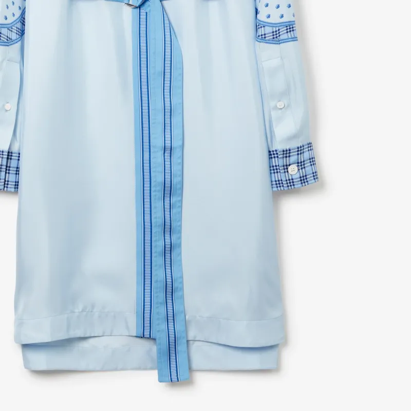 Burberry Monument print Belted Silk Shirt Dress-4