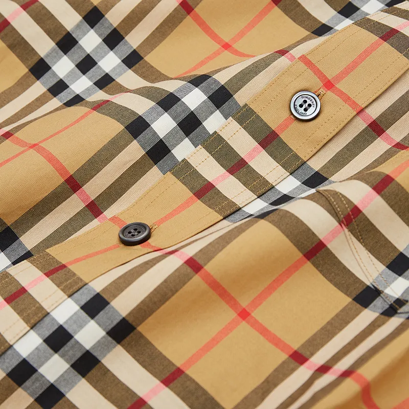 Burberry Shirt Men's Classical Yellow-4