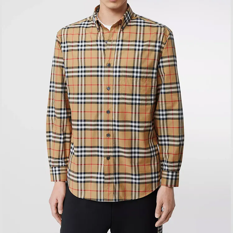 Burberry Shirt Men's Classical Yellow-1