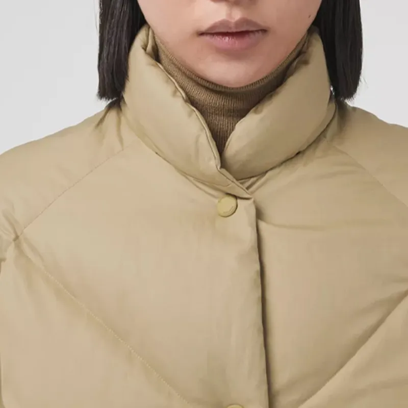Burberry Diamond Quilted Cotton Gabardine Coat Honey-4