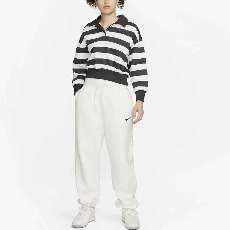 Nike Sportswear Phoenix Fleece Women's Oversized 3/4-Sleeve Striped Crop Polo-2