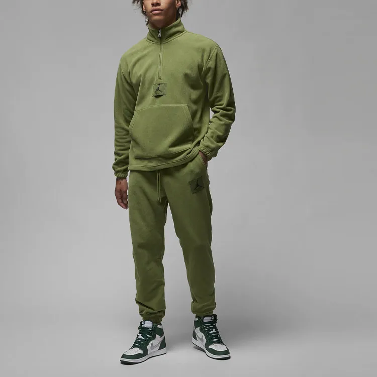 Jordan Essentials Knitted Sweatpants Men Olive Green-2