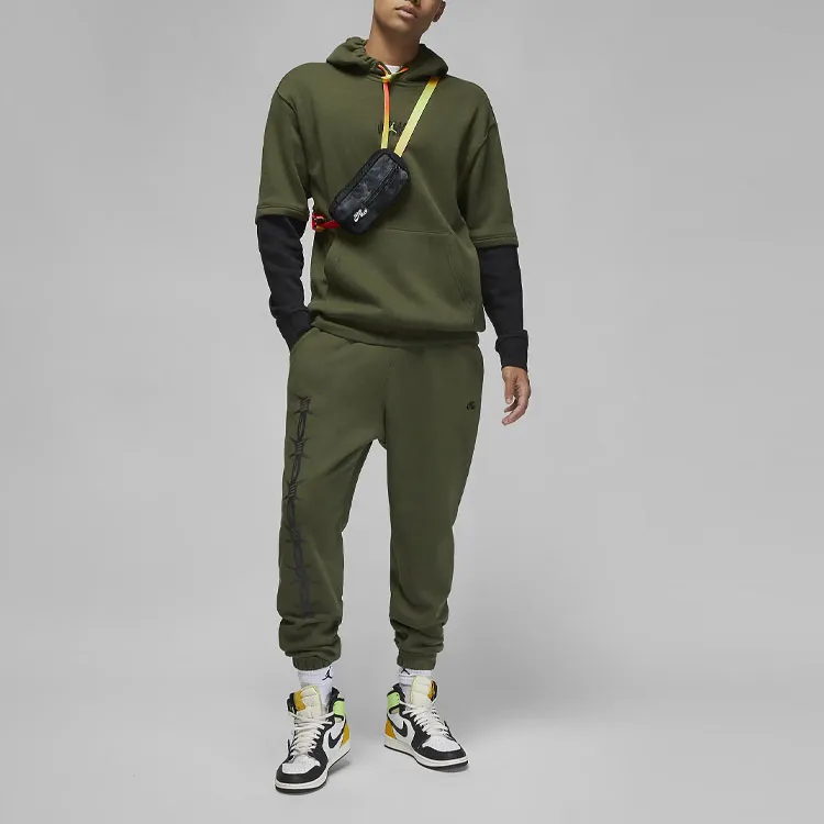 Jordan Knitted Sweatpants Men's Olive Green-2