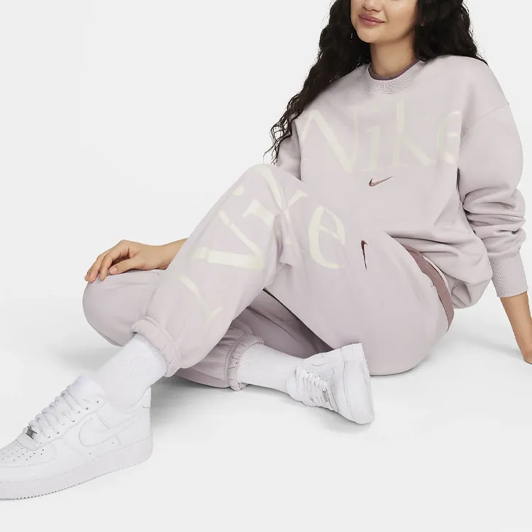 Nike Sportswear Phoenix Fleece Knitted Sports Pants Women's Platinum Purple-1