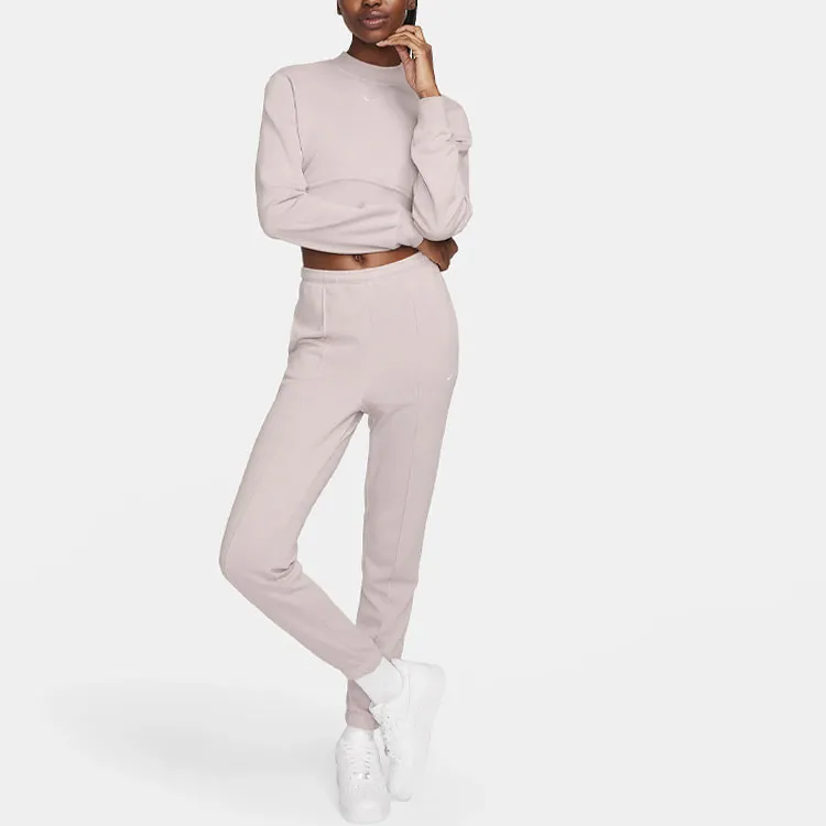 Nike Sportswear Chill Terry Knitted Sports Pants Women's White Gold Purple-2