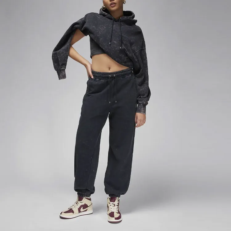 Jordan Flight Fleece Knitted Sweatpants Women's Black-2