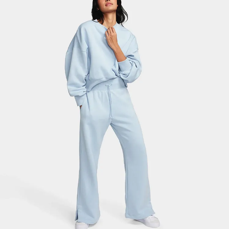 Nike Sportswear Phoenix Fleece Knitted Sports Pants Women's Light Shell Blue-2