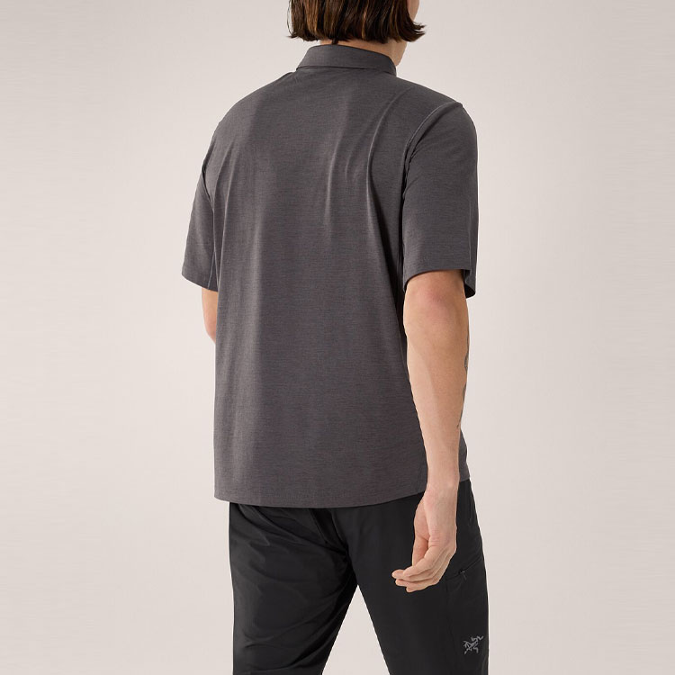 Arcteryx Cormac Series Polo Shirts Men Black Gray Color Arcteryx Cormac Series Polo Shirts Men Black Gray Color