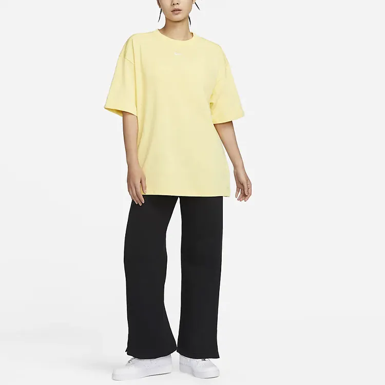 Nike Drop Shoulder Sleeve T Shirt Women's Soft Yellow-2