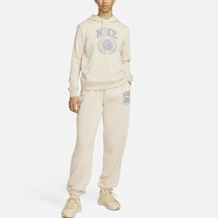 Nike Sportswear Club Fleece Knitted Sports Pants Women's Ivory White-2
