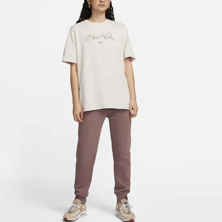 Nike Drop Shoulder Sleeve T-Shirt Women's Light Stone Brown-2