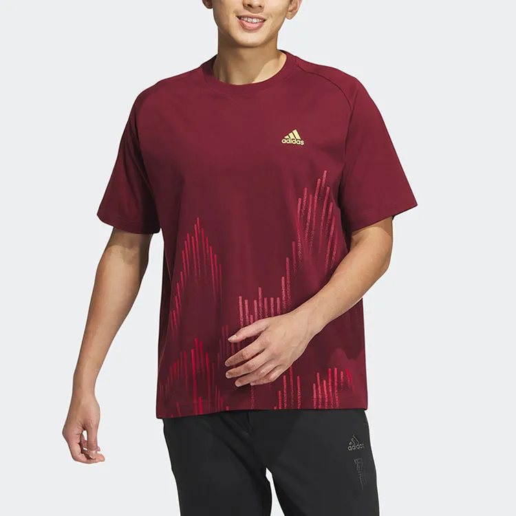Adidas T Shirts Men Burgundy-1