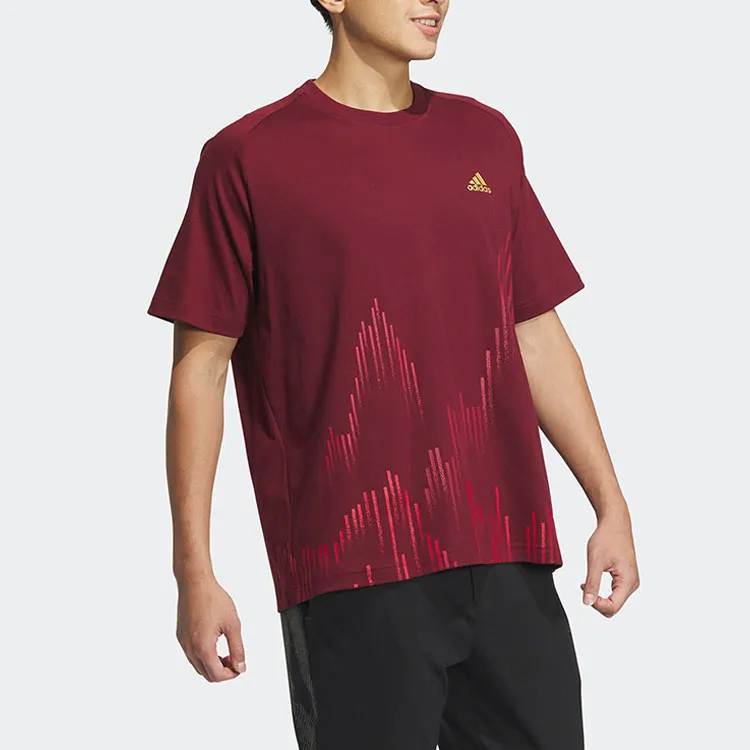 Adidas T Shirts Men Burgundy-2