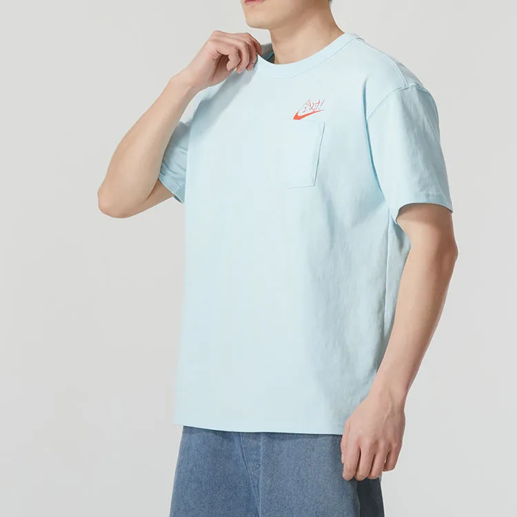Nike T Shirts Unisex Sky Blue-4