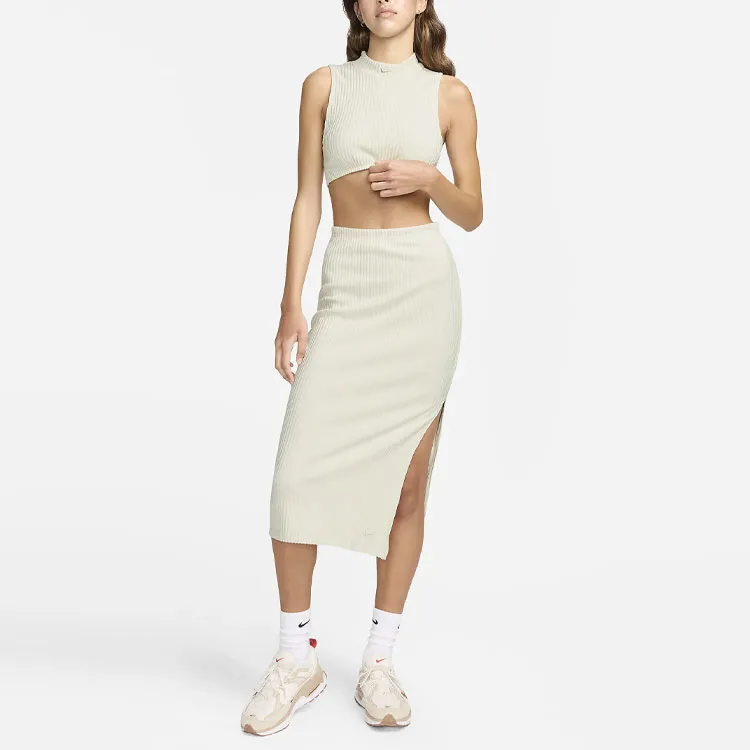 Nike Sportswear Chill Rib Women's Tight Mock Neck Cropped Tank Top-2