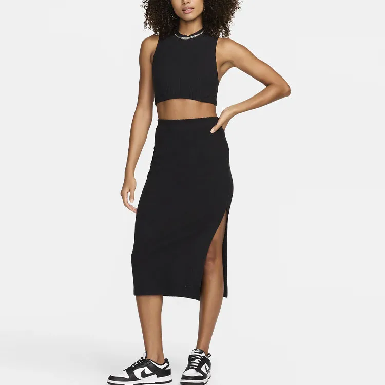 Nike Sportswear Chill Rib Women's Tight Mock Neck Cropped Tank Top-2