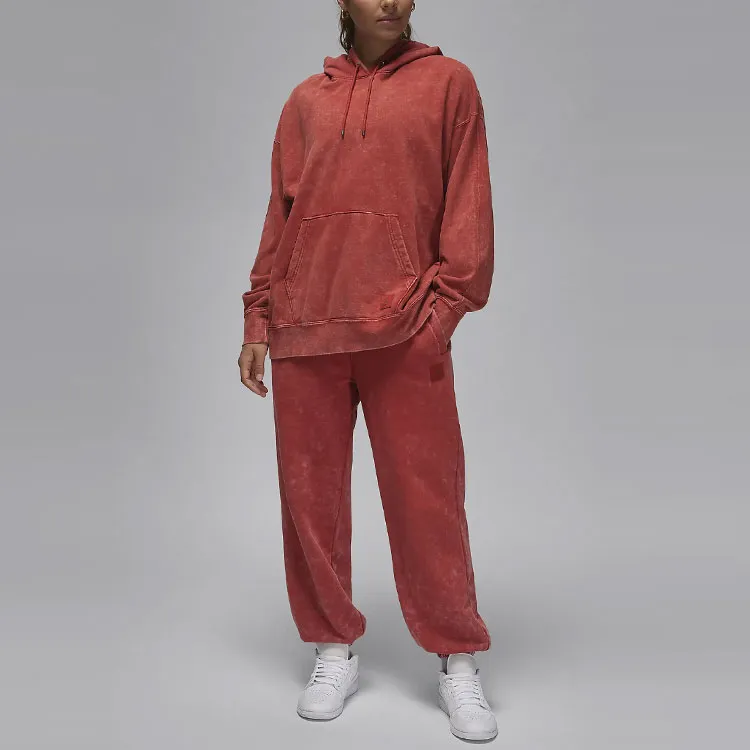 Jordan Flight Fleece Knitted Sports Pants Women's Sand Dune Red-2