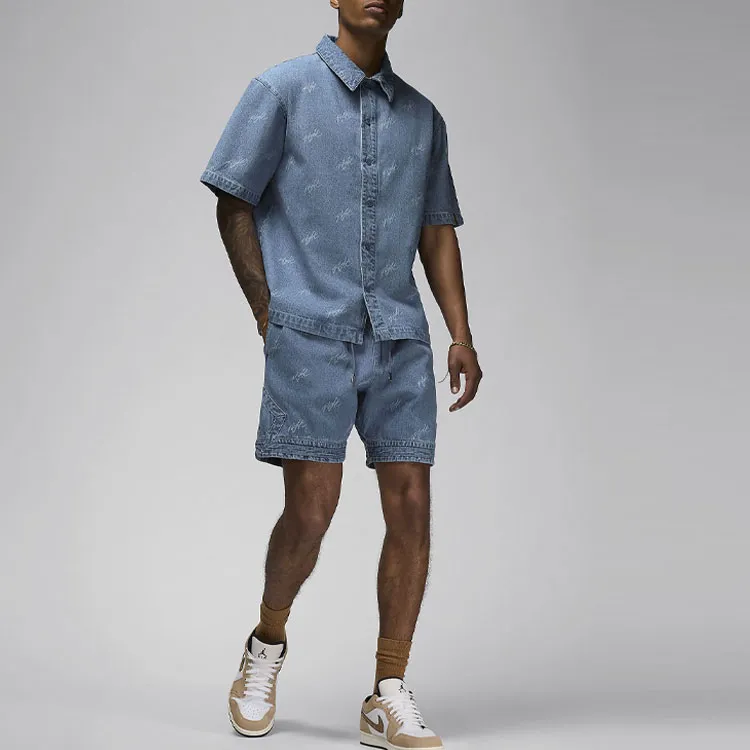 Jordan Air Denim Shorts Men's Blue Gray-1