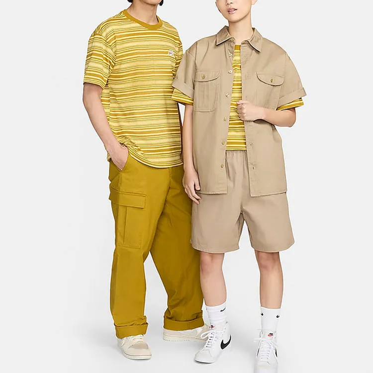Nike T Shirts Unisex Gold-3