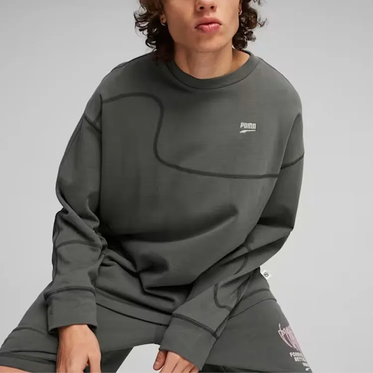 PUMA Downtown Re Collection Sweatshirt Unisex Mineral Gray-2
