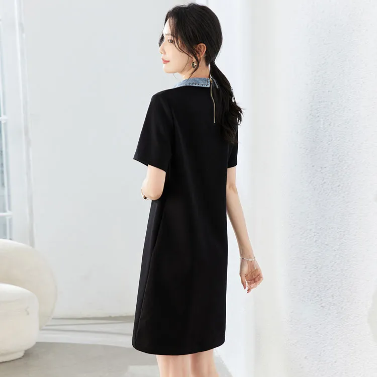 TERRE BLEUE Short Sleeved Dresses Women's Black-2