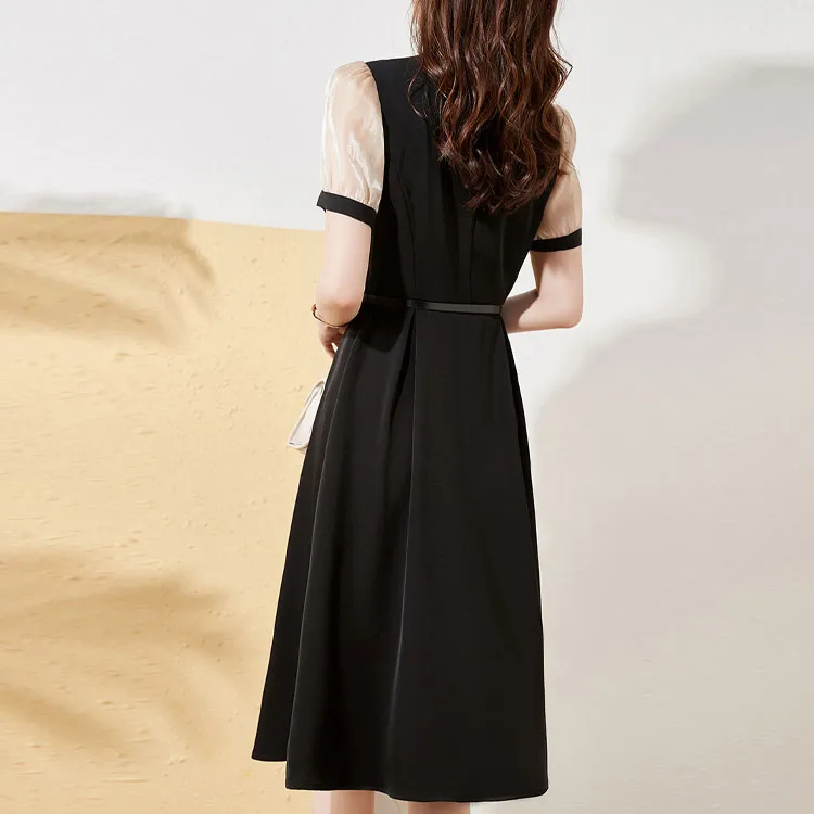 Mo Han Yi Mei Short Sleeved Dress Women's Black-1