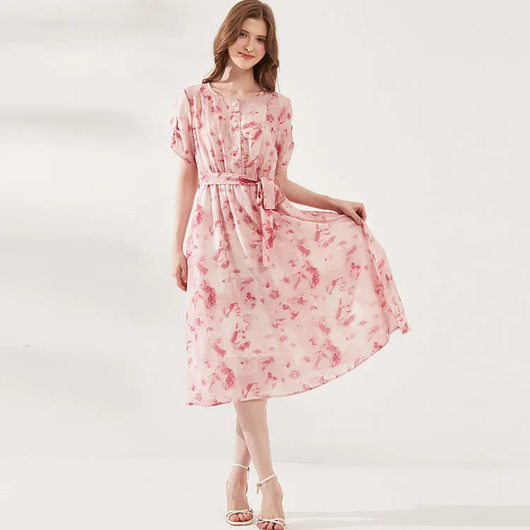 CHABER Short Sleeved Dresses Women's Pink-0