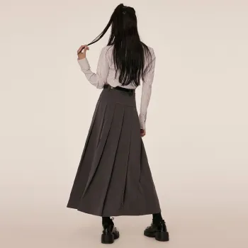 Aros Super Shopping Casual Long Skirts Women's Gray