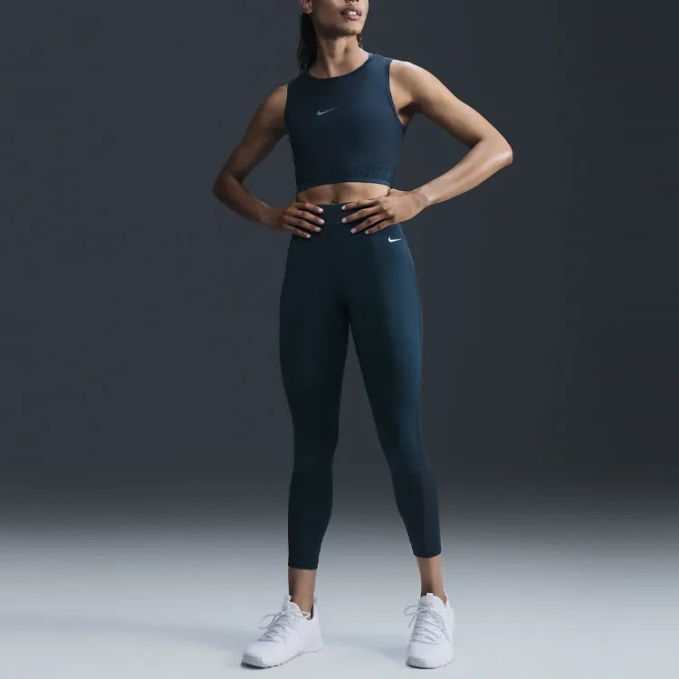 Nike Pro Women's Mid-Rise 7/8 Mesh-Paneled Leggings-1